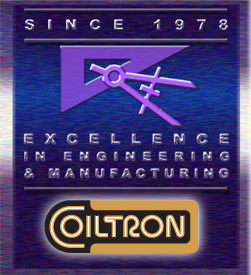 Coiltron official brand graphic featuring the tagline Excellence in Engineering and Manufacturing and the founding year 1978 with a purple drafting compass symbol.